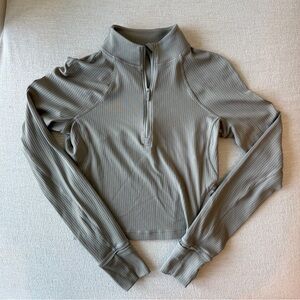 Lululemon Cropped Half Zip Ribbed Jacket